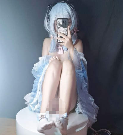 【沐沐酱】原神神里绫华女仆cos自慰