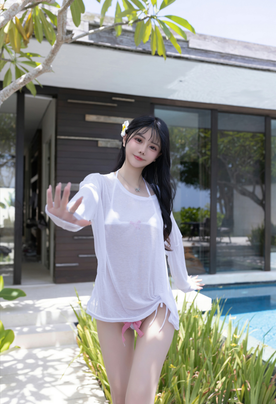 谢小蒽(幼幼) - 内购未上架无水印 白色泳装 【101P101M】
